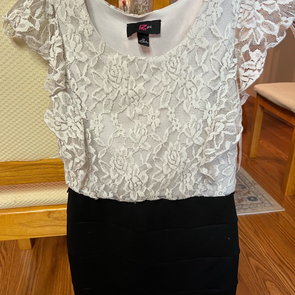 Lace top straight dress